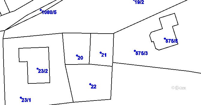 Parcela st. 21 v KÚ Horky u Tábora, Katastrální mapa