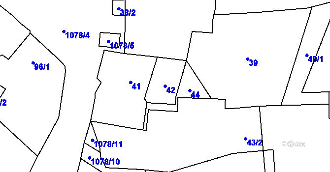 Parcela st. 42 v KÚ Horky u Tábora, Katastrální mapa