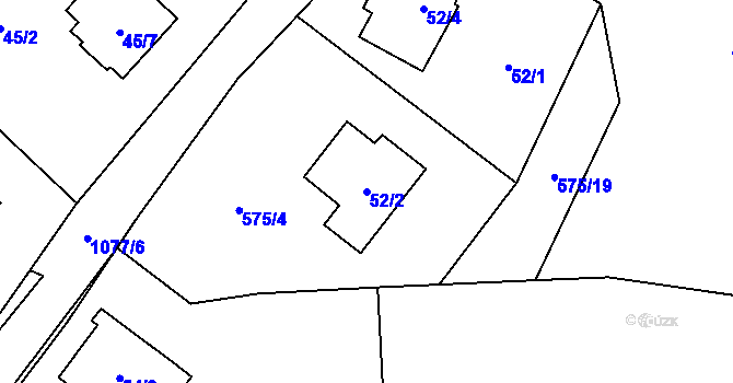 Parcela st. 52/2 v KÚ Horky u Tábora, Katastrální mapa