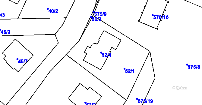 Parcela st. 52/4 v KÚ Horky u Tábora, Katastrální mapa