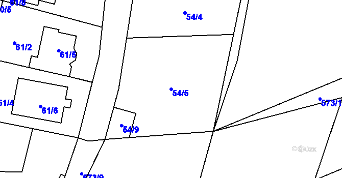 Parcela st. 54/5 v KÚ Horky u Tábora, Katastrální mapa