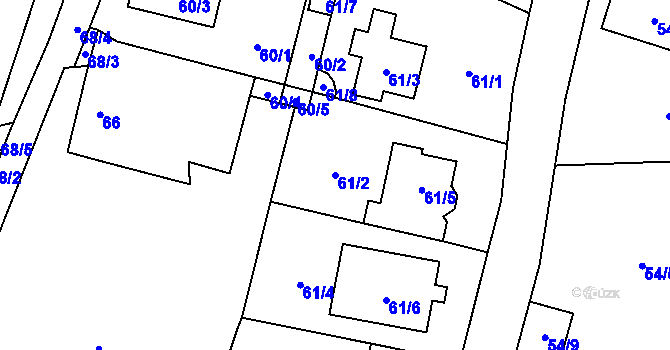 Parcela st. 61/2 v KÚ Horky u Tábora, Katastrální mapa