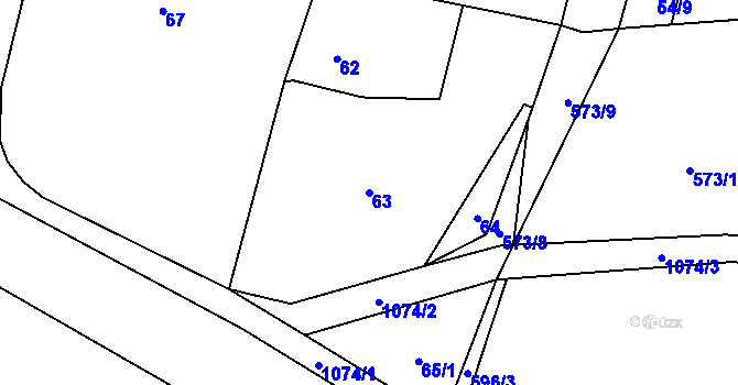 Parcela st. 63 v KÚ Horky u Tábora, Katastrální mapa