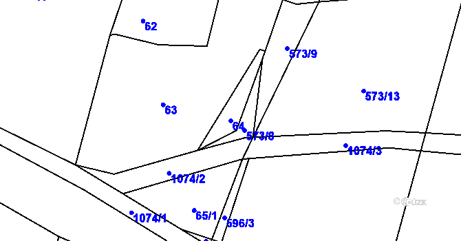 Parcela st. 64 v KÚ Horky u Tábora, Katastrální mapa