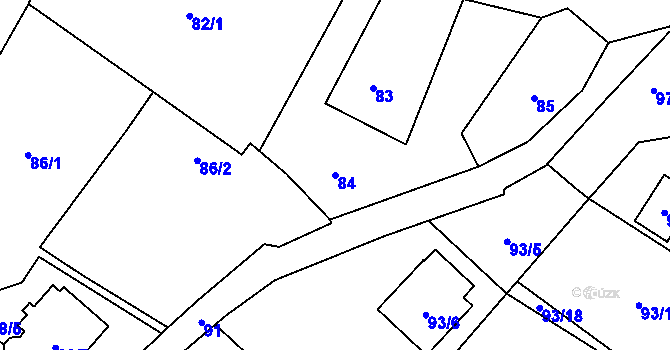 Parcela st. 84 v KÚ Horky u Tábora, Katastrální mapa