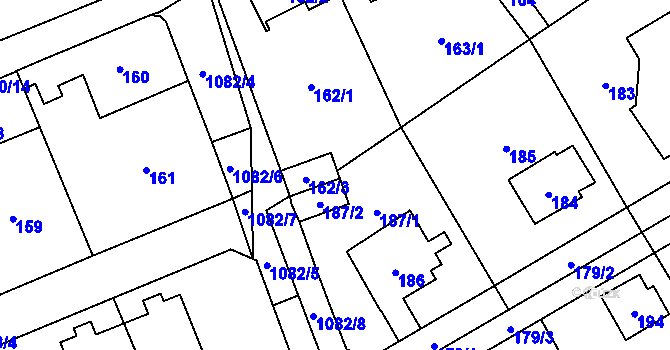 Parcela st. 162/4 v KÚ Horky u Tábora, Katastrální mapa