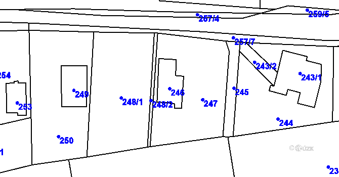 Parcela st. 246 v KÚ Horky u Tábora, Katastrální mapa