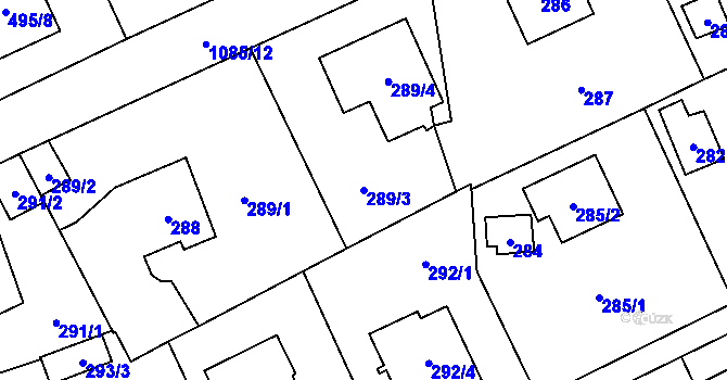 Parcela st. 289/3 v KÚ Horky u Tábora, Katastrální mapa
