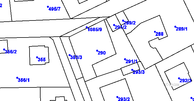 Parcela st. 290 v KÚ Horky u Tábora, Katastrální mapa