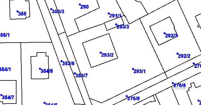 Parcela st. 293/2 v KÚ Horky u Tábora, Katastrální mapa