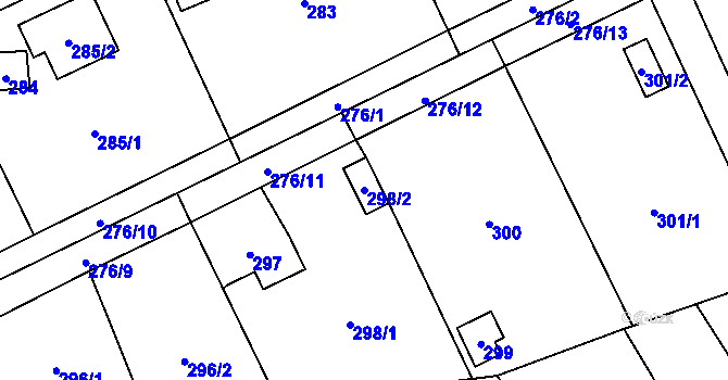 Parcela st. 298/2 v KÚ Horky u Tábora, Katastrální mapa