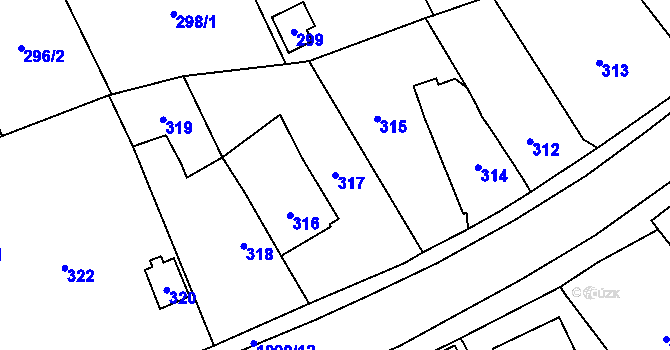 Parcela st. 317 v KÚ Horky u Tábora, Katastrální mapa