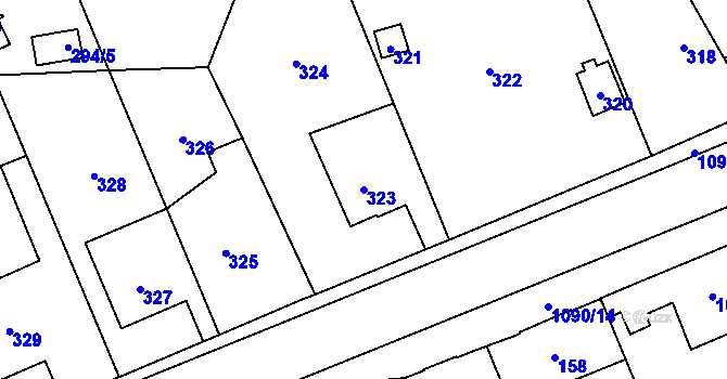 Parcela st. 323 v KÚ Horky u Tábora, Katastrální mapa
