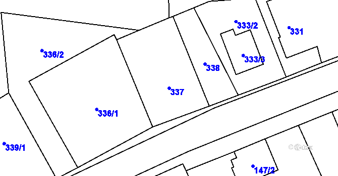 Parcela st. 337 v KÚ Horky u Tábora, Katastrální mapa