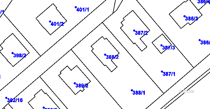 Parcela st. 388/2 v KÚ Horky u Tábora, Katastrální mapa