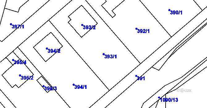 Parcela st. 393/1 v KÚ Horky u Tábora, Katastrální mapa
