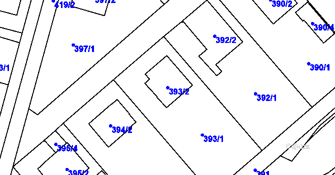 Parcela st. 393/2 v KÚ Horky u Tábora, Katastrální mapa