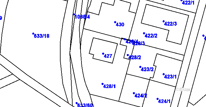 Parcela st. 427 v KÚ Horky u Tábora, Katastrální mapa