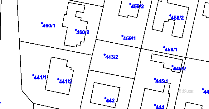 Parcela st. 443/2 v KÚ Horky u Tábora, Katastrální mapa
