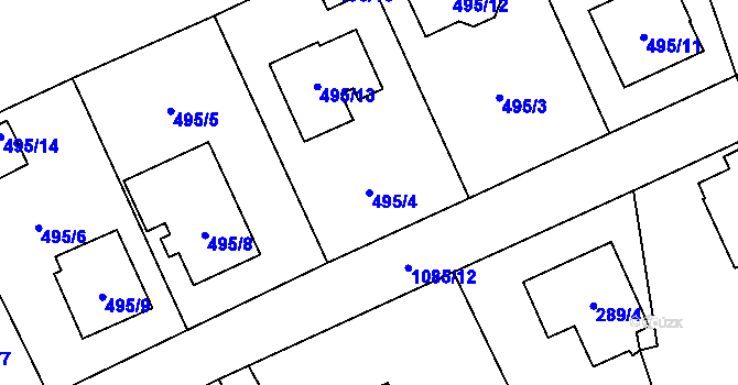 Parcela st. 495/4 v KÚ Horky u Tábora, Katastrální mapa
