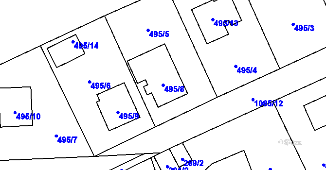 Parcela st. 495/8 v KÚ Horky u Tábora, Katastrální mapa