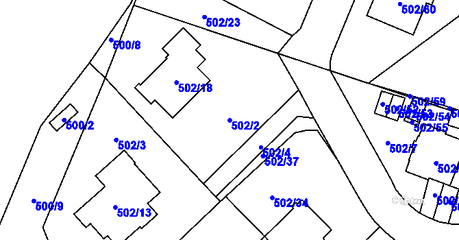 Parcela st. 502/2 v KÚ Horky u Tábora, Katastrální mapa