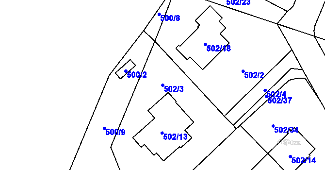 Parcela st. 502/3 v KÚ Horky u Tábora, Katastrální mapa