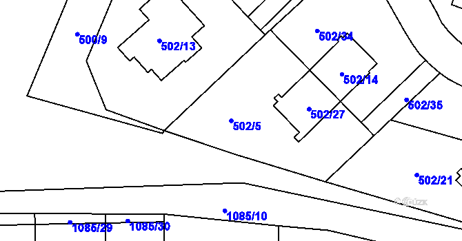 Parcela st. 502/5 v KÚ Horky u Tábora, Katastrální mapa