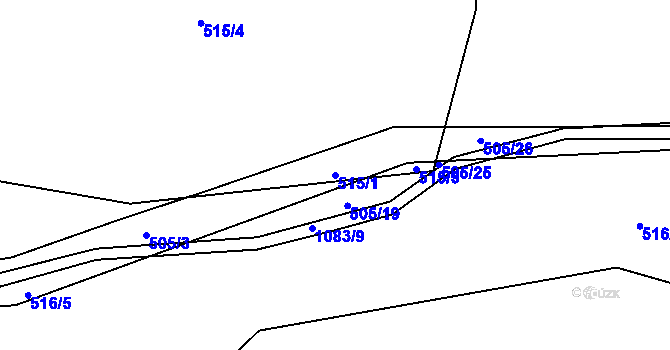 Parcela st. 515/1 v KÚ Horky u Tábora, Katastrální mapa
