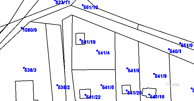 Parcela st. 541/4 v KÚ Horky u Tábora, Katastrální mapa