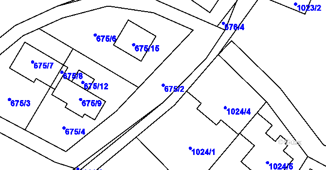 Parcela st. 675/2 v KÚ Horky u Tábora, Katastrální mapa