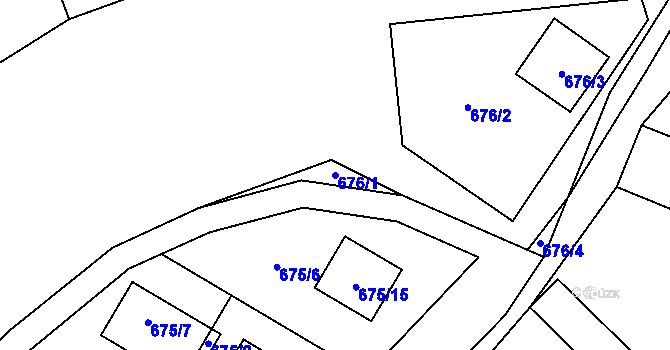 Parcela st. 676/1 v KÚ Horky u Tábora, Katastrální mapa
