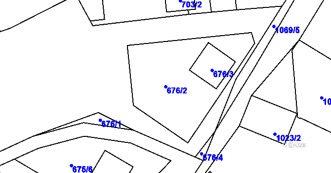 Parcela st. 676/2 v KÚ Horky u Tábora, Katastrální mapa