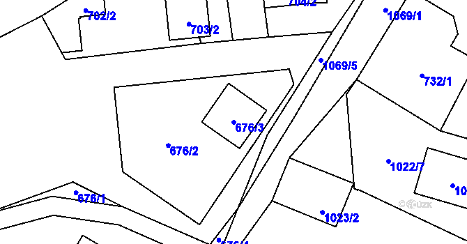 Parcela st. 676/3 v KÚ Horky u Tábora, Katastrální mapa
