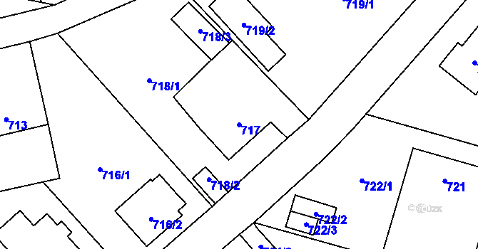 Parcela st. 717 v KÚ Horky u Tábora, Katastrální mapa