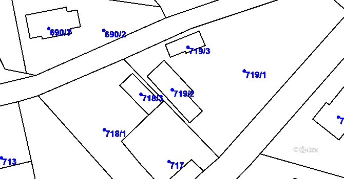 Parcela st. 719/2 v KÚ Horky u Tábora, Katastrální mapa
