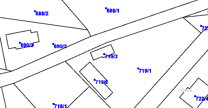 Parcela st. 719/3 v KÚ Horky u Tábora, Katastrální mapa