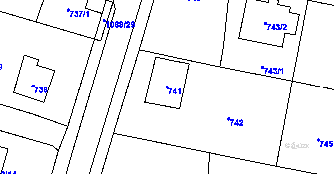 Parcela st. 741 v KÚ Horky u Tábora, Katastrální mapa