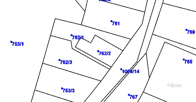 Parcela st. 762/2 v KÚ Horky u Tábora, Katastrální mapa