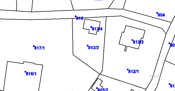 Parcela st. 812/2 v KÚ Horky u Tábora, Katastrální mapa