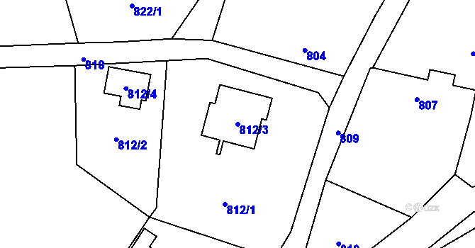 Parcela st. 812/3 v KÚ Horky u Tábora, Katastrální mapa