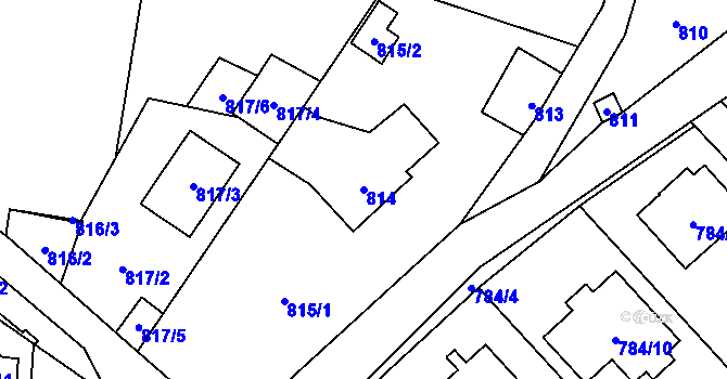 Parcela st. 814 v KÚ Horky u Tábora, Katastrální mapa