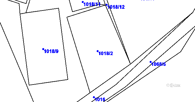 Parcela st. 1018/2 v KÚ Horky u Tábora, Katastrální mapa