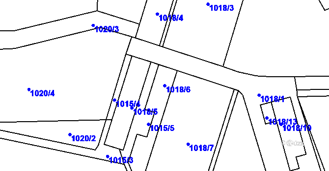 Parcela st. 1018/6 v KÚ Horky u Tábora, Katastrální mapa