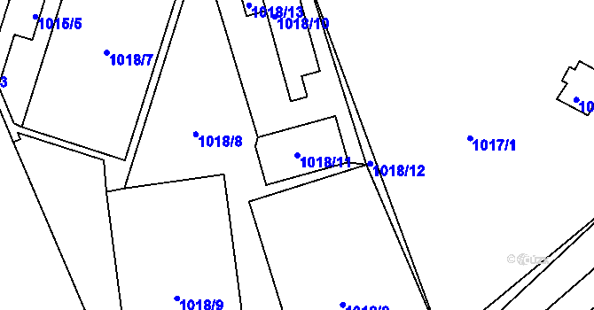 Parcela st. 1018/11 v KÚ Horky u Tábora, Katastrální mapa