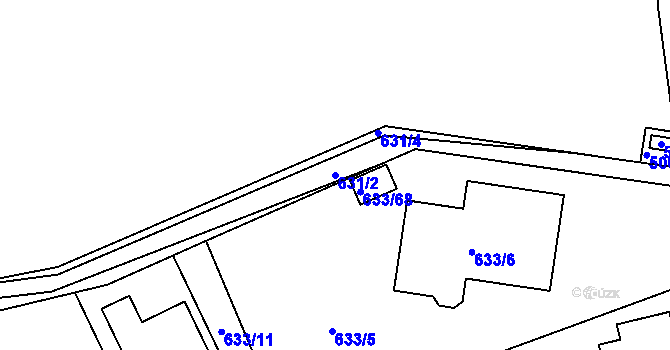 Parcela st. 631/2 v KÚ Horky u Tábora, Katastrální mapa