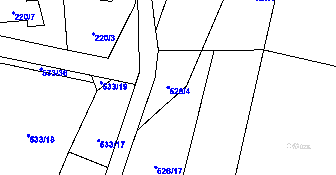 Parcela st. 528/4 v KÚ Horky u Tábora, Katastrální mapa
