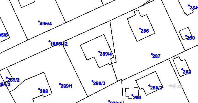 Parcela st. 289/4 v KÚ Horky u Tábora, Katastrální mapa
