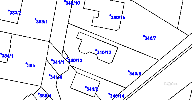 Parcela st. 340/12 v KÚ Horky u Tábora, Katastrální mapa