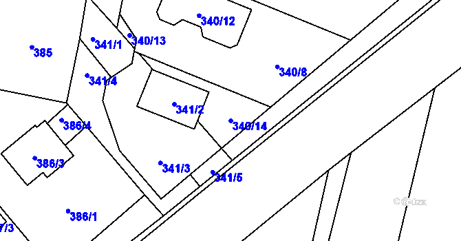 Parcela st. 340/14 v KÚ Horky u Tábora, Katastrální mapa